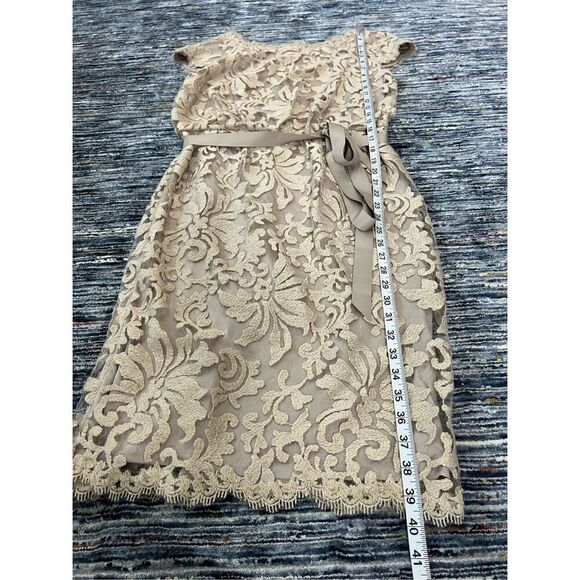 Tadashi Shodji Greta Lace Cocktail Dress Cap Sleeve Tie Waist size 8 - Picture 8 of 10